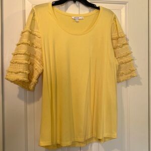 Yellow Chicos knit top with fun sleeves size 3